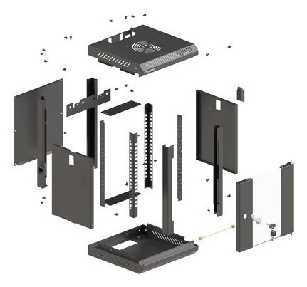 Lanberg WF11-3306-10B stojak 6U Szafa wisząca Czarny