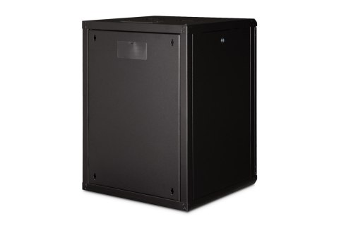 Szafa sieciowa wisząca Unique 19" 16U rack 600x600, drzwi szyba, czarny, niedzielona, złożona, 100kg