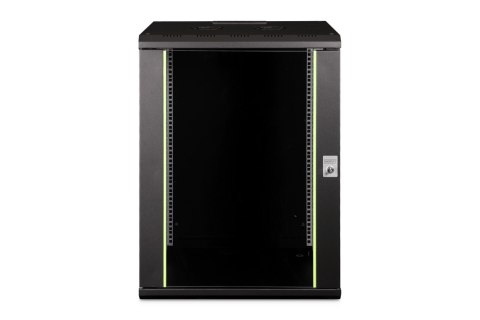 Szafa sieciowa wisząca Unique 19" 16U rack 600x600, drzwi szyba, czarny, niedzielona, złożona, 100kg