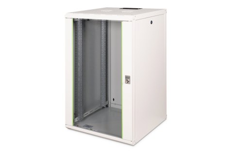 Szafa sieciowa wisząca Unique 19" 20U rack 600x600, drzwi szyba, szary, niedzielona, złożona, 100kg