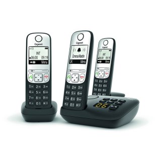 Gigaset A690A Trio Telefon analogowy/DECT Nazwa i identyfikacja dzwoniącego Czarny