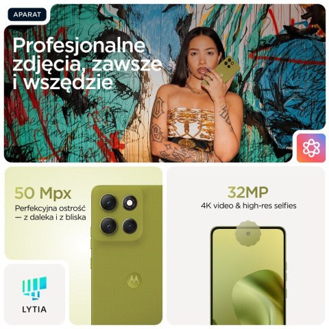Telefon Motorola moto g86 5G, 16,9 cm (6.67"), 8 GB RAM, 256 GB pamięci, aparat 50 MP, Android 15, kolor zielony