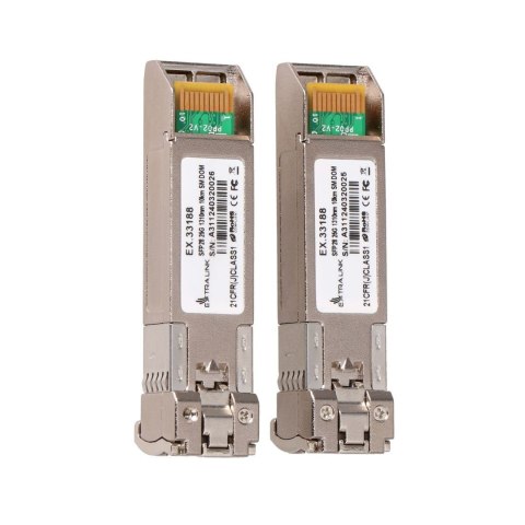 Extralink SFP28 25G 2-Pack | SFP28 Module | 25Gbps, LC/UPC Duplex, 1310nm, 10km, single mode, DOM moduł przekaźników sieciowych