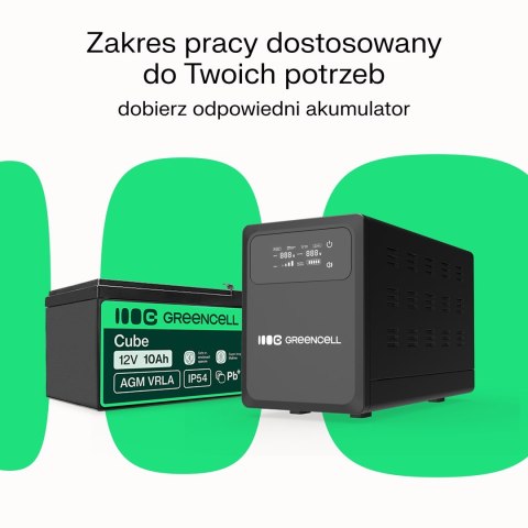 UPS zasilacz awaryjny Greencell PowerCore 2000VA 1200W AVR 24VDC LCD