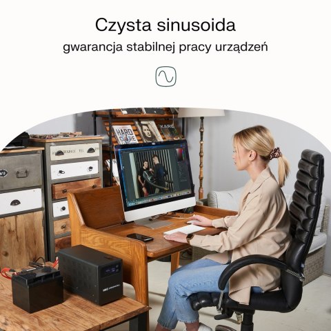 UPS zasilacz awaryjny Greencell PowerCore 2000VA 1200W AVR 24VDC LCD