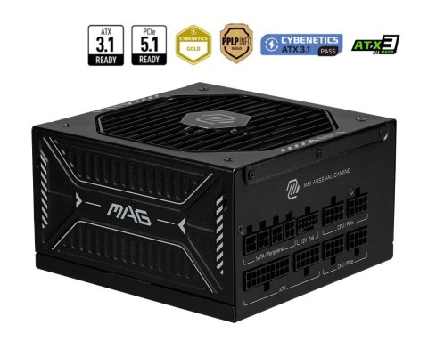 Zasilacz MSI MAG A850GLS PCIE5 850W 80+ Gold ATX 3.1