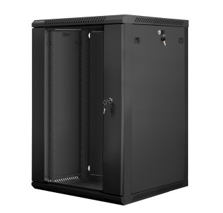 Lanberg szafa instalacyjna wisząca 19'' 18U 600x600mm czarna (drzwi szklane)