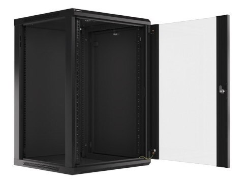 Lanberg szafa instalacyjna wisząca 19'' 18U 600x600mm czarna (drzwi szklane)