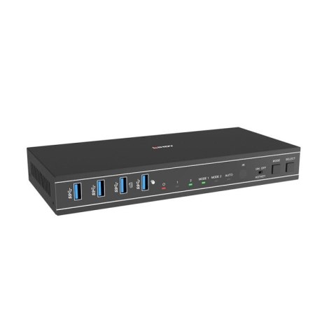 Lindy 2-portowy przełącznik KVM HDMI 4K60 USB3.0 z podwójną głowicą