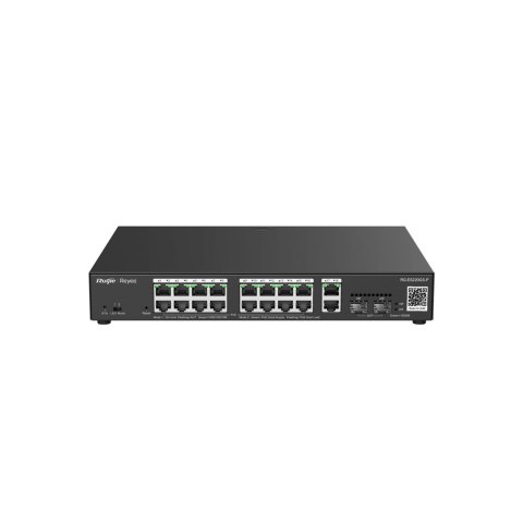 Ruijie Networks RG-ES220GS-P łącza sieciowe Zarządzany L2 Gigabit Ethernet (10/100/1000) Obsługa PoE Czarny