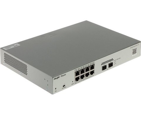 Ruijie Networks RG-NBS3100-8GT2SFP-P-V2 łącza sieciowe Zarządzany L2 Gigabit Ethernet (10/100/1000) Obsługa PoE Metaliczny