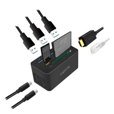 Logilink Stacja dokująca USB 3.2 (G1) HDMI, 10-portowa, PD4