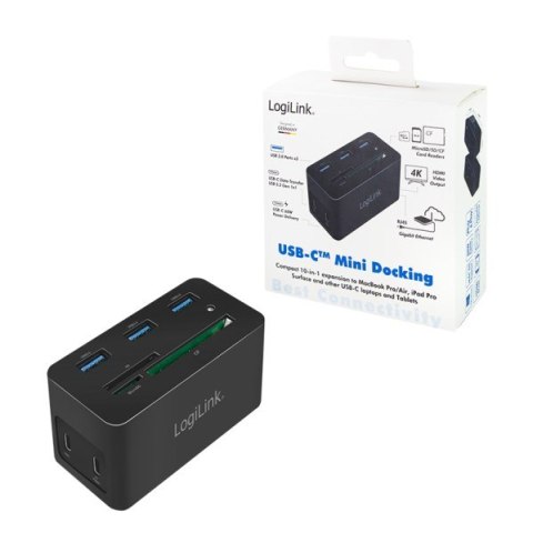 Logilink Stacja dokująca USB 3.2 (G1) HDMI, 10-portowa, PD4