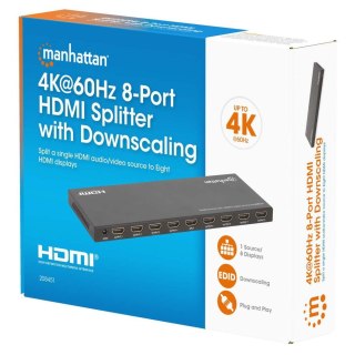 MANHATTAN 4K60Hz 8-portowy rozdzielacz HDMI ze skalowaniem w dół