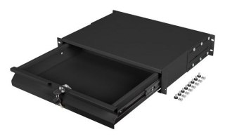 SZUFLADA DO SZAF 19" 2U 360MM CZARNA LANBERG (2U/483X360MM UDŹWIG DO 90KG, MONTAŻ 4 PUNKTOWY)