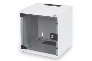 Zestaw sieciowy 10": szafa wisząca 6U, półka, listwa zasilająca, 8-port switch, panel kat.6, szary