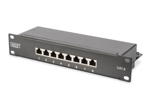 Zestaw sieciowy 10": szafa wisząca 9U, półka, listwa zasilająca, 8-port switch, panel kat.6, szary