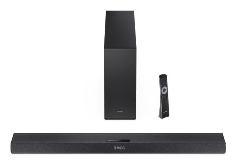 Sharp 2.1-kanałowy ultracienki Dolby Atmos/DTS Virtual: X Soundbar z bezprzewodowym subwooferem HT-SBW320 360 W Łączność Bluetoo