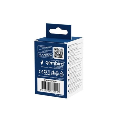 GEMBIRD UNIWERSALNY ADAPTER PODRÓŻNY BIAŁY