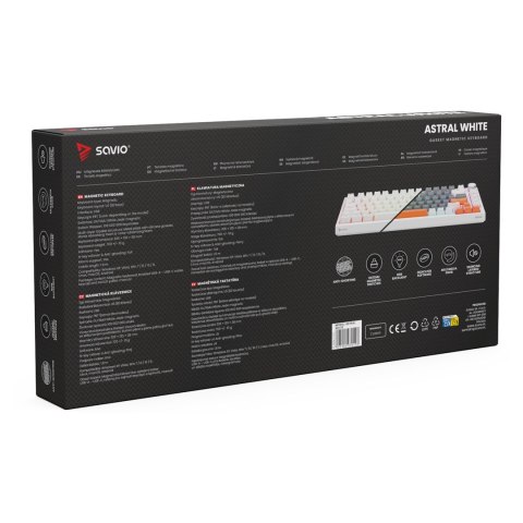 SAVIO KLAWIATURA MAGNETYCZNA ASTRAL WHITE OUTEMU WHITE JADE RGB 3 KOLORY KEYCAPÓW