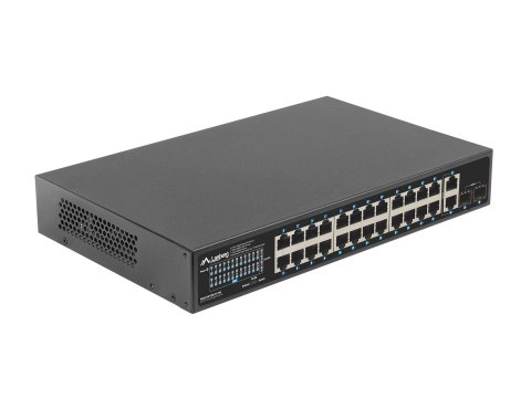 Switch LANBERG RSGE-24P-2GE-2S-360 RACK 19" 24X 1GB POE+/2X GB/2X SFP 360W