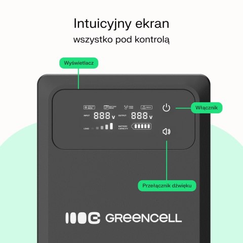 UPS Zasilacz awaryjny Greencell PowerCore 800VA 500W AVR 12VDC LCD