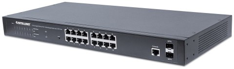 Intellinet 561341 łącza sieciowe Zarządzany L2+ Gigabit Ethernet (10/100/1000) Obsługa PoE 1U Czarny