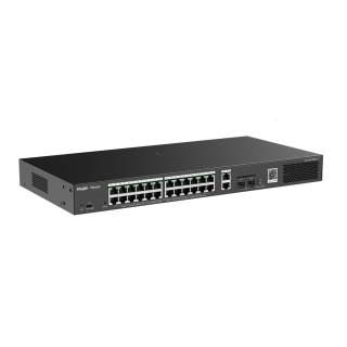 Ruijie Networks RG-ES228GS-P łącza sieciowe Zarządzany Gigabit Ethernet (10/100/1000) Obsługa PoE Czarny