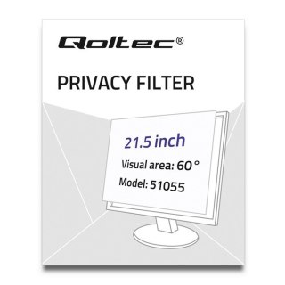Qoltec 51055 Filtr prywatyzujący RODO 21.5" | 16:9