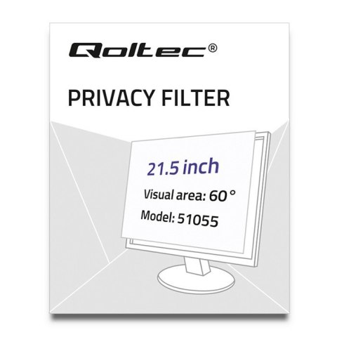 Qoltec 51055 Filtr prywatyzujący RODO 21.5" | 16:9