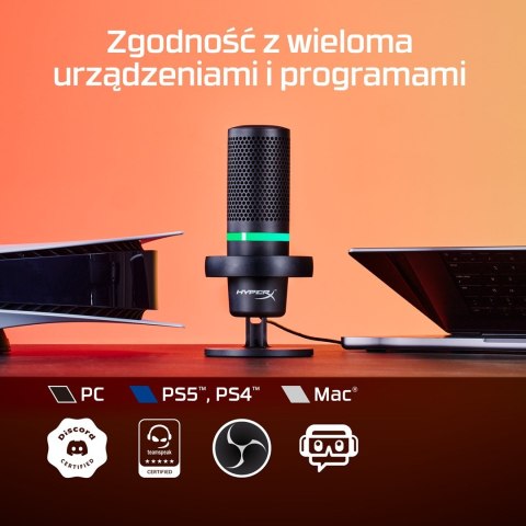 Mikrofon HyperX DuoCast Juodas Czarny