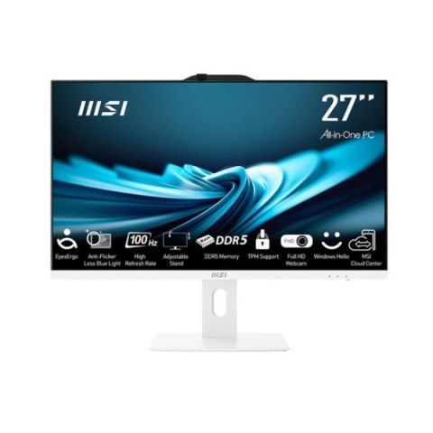 MSI AIO AP272P 14M-639EU i5-14400 27" IPS LED FHD Non-Touch Anti-Glare 16GB SSD512GB M.2 AX211 WiFi 6E Windows 11 Pro White