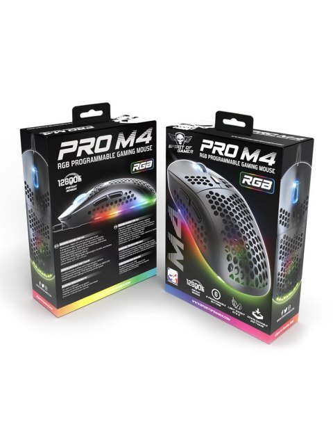 Spirit of Gamer PRO-M4 DARK myszka Gaming Po prawej stronie USB Typu-A Optyczny 12800 DPI