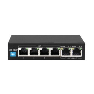 Extralink Switch PoE KRIOS 4x Gigabit PoE/PoE+, 2x RJ45 Uplink Gigabit, 60W