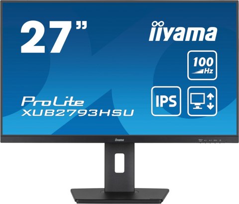 Iiyama ProLite XUB2793HSU-B7 monitor komputerowy 68,6 cm (27") 1920 x 1080 px Full HD LED Czarny