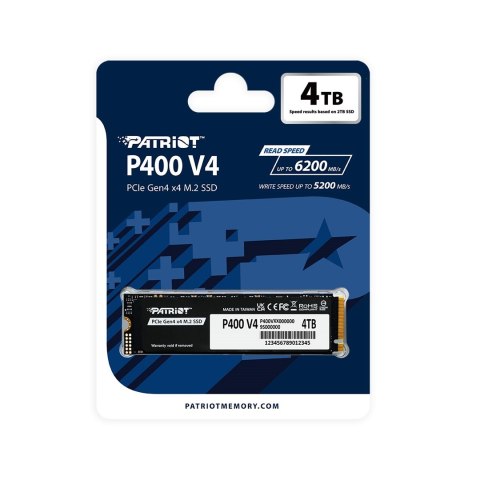 SSD Patriot P400 V4 4TB M.2 2280 PCI-E x4 Gen4 NVMe