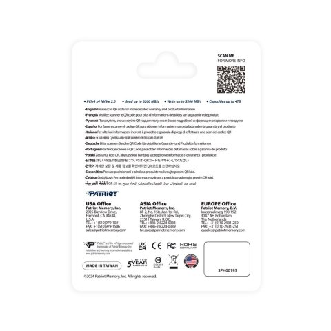 SSD Patriot P400 V4 4TB M.2 2280 PCI-E x4 Gen4 NVMe