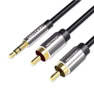 Kabel audio 3,5 mm męski na 2RCA męski 5m czarny