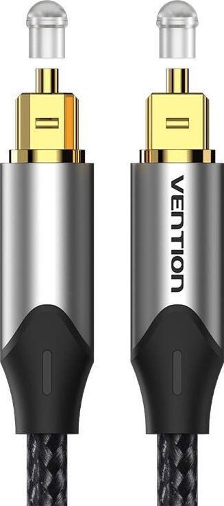 Kabel audio optyczny Vention w oplocie z aluminiowym złączem 5m szary