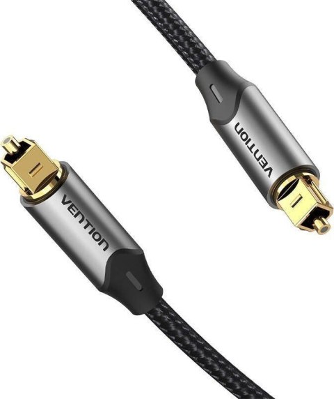 Kabel audio optyczny Vention w oplocie z aluminiowym złączem 5m szary