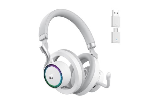 Otwarte słuchawki gamingowe bezprzewodowe Havit Fuxi-H8 (białe)