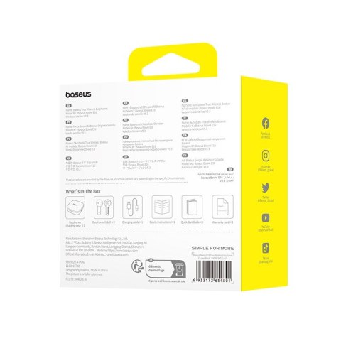 Słuchawki bezprzewodowe Baseus Bowie E16 (czarny)